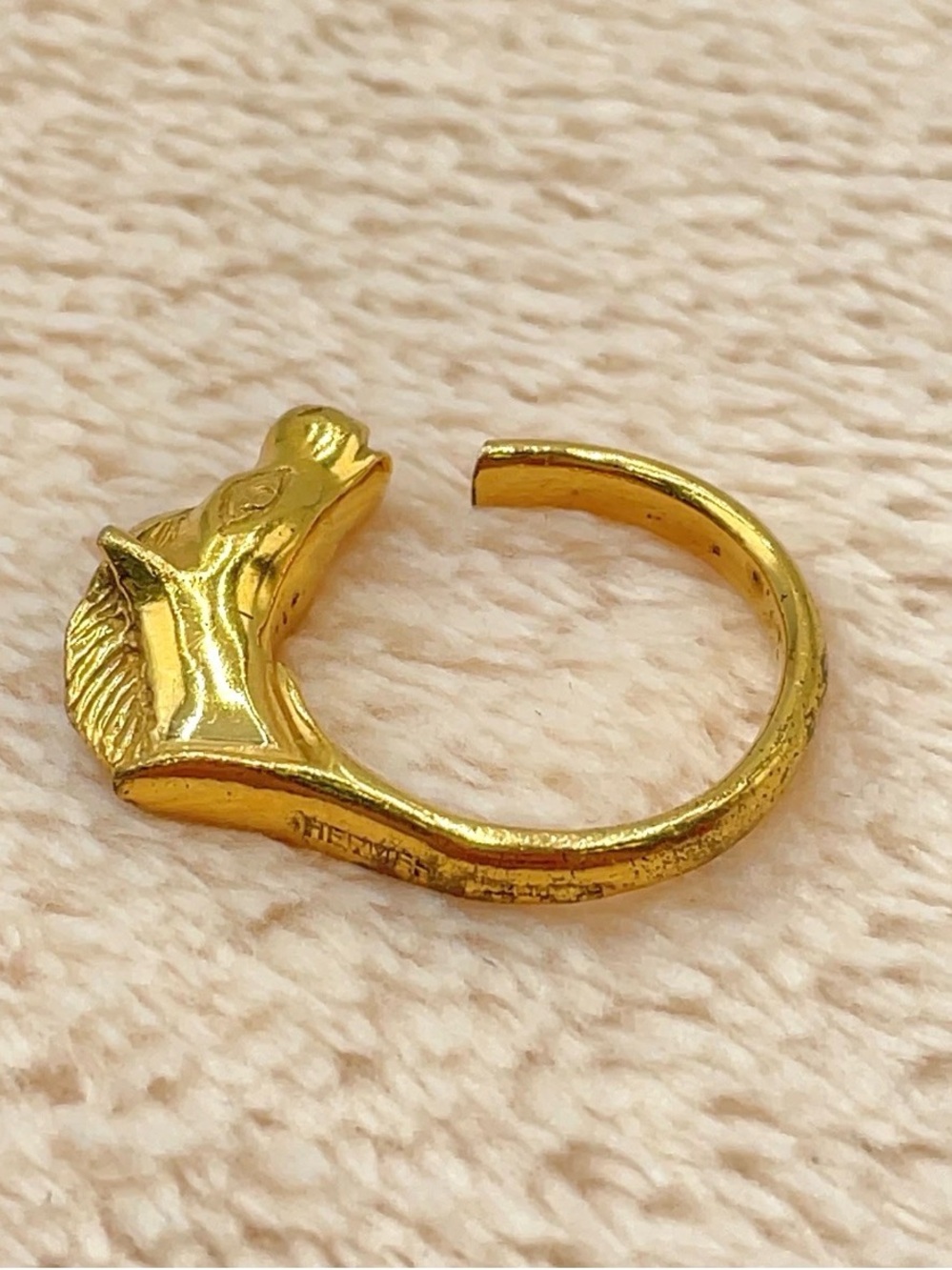 Hermès Cheval Horse Head Open Ring Gold Vintage France - Picture 3 of 8
